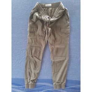 Projek Raw Men Cargo Jogger Pants Olive Green Elastic Waist Size Large SEE